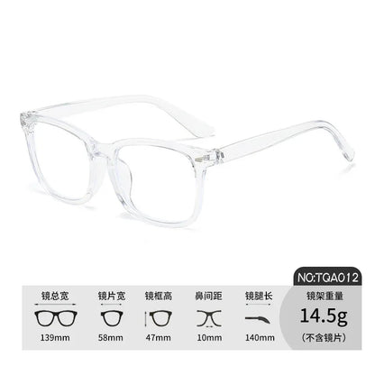 A Variety of Black-Framed Glasses with Prescription for Nearsighted Women, Trendy Large-Frame Slimming Eyeglass Frames, Blue Light Blocking Non-Prescription Glasses for Men