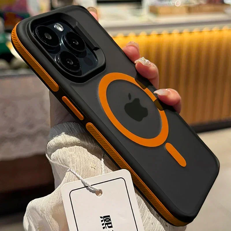 New Bicolor Matte Frosted Magnetic Phone Case For iPhone 17 16 15 14 Plus Pro Max Translucent Shockproof Hard Cover