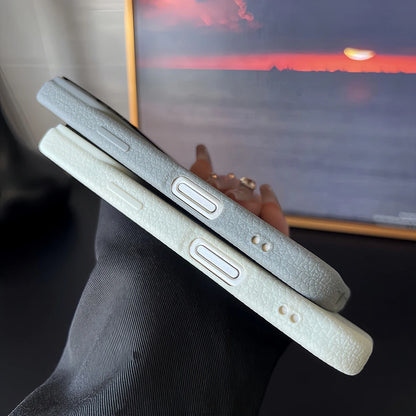 Frosted Hit Color Lichee Pattern Magnetic Phone Case For iPhone 17 Pro Max  For Magsafe TPU Soft Cover