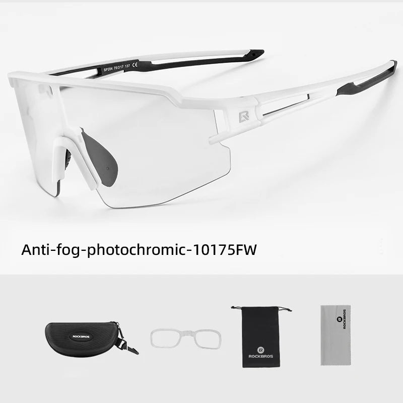 ROCKBROS Cycling Glasses Photochromic Eye Protecting Glasses Glasses Eyewear Goggles Windproof Bicycle Outdoor Sports Sunglasses