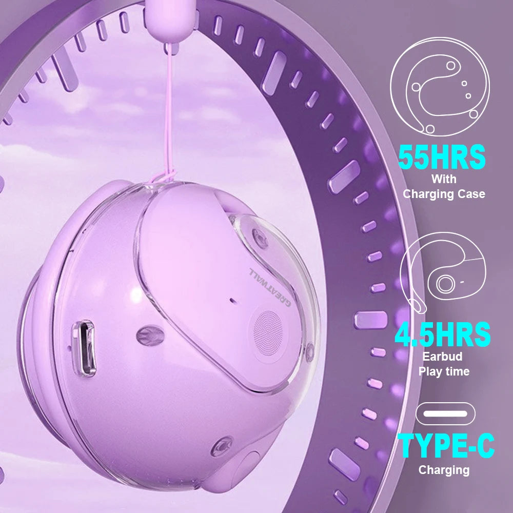 GreatWall AI Real-Time Translation Wireless Bluetooth Earphones Supporting Over 100 Voice Languages Translation Headphones