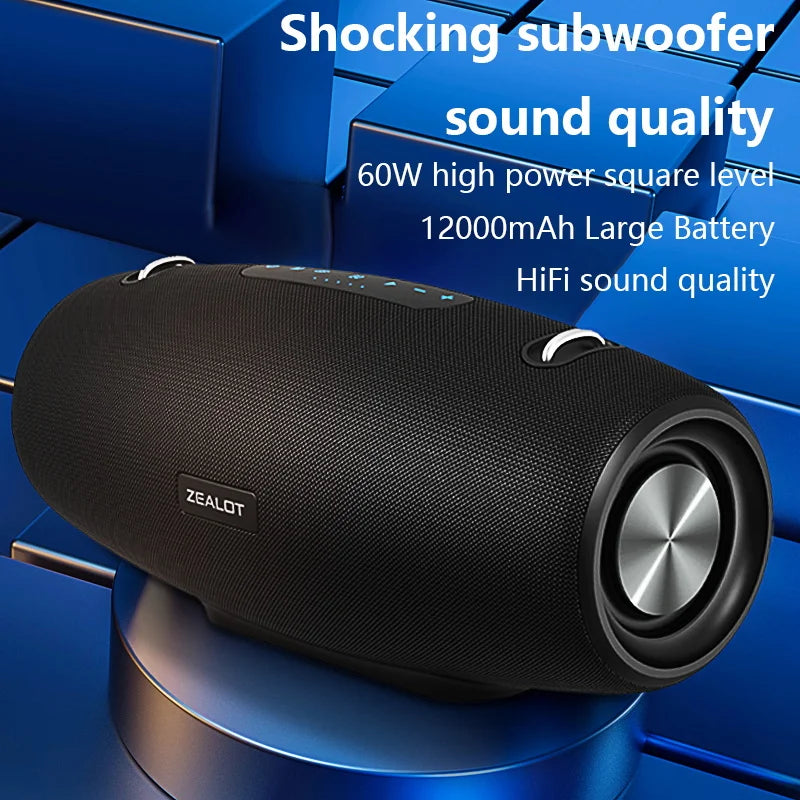Zealot S67 Wireless Speaker – Waterproof Outdoor Bluetooth Speaker with Deep Bass & 40H Playtime