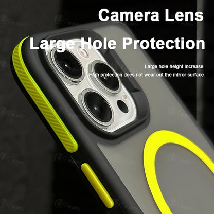New Bicolor Matte Frosted Magnetic Phone Case For iPhone 17 16 15 14 Plus Pro Max Translucent Shockproof Hard Cover