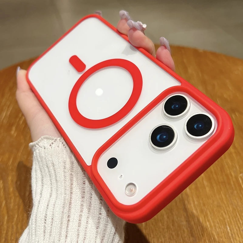 New 17 pro max Clear Magnetic Phone Case for iPhone 17 Air 17 pro max Magsafe Candy Color Transparent Protector Back Cover