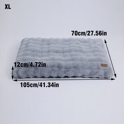Fluffy Dog Crate Bed for Extra Large Dogs, Plush Faux Fur Crate Pad, Calming Anti Anxiety Dog Bed, Washable Soft Warm Crate