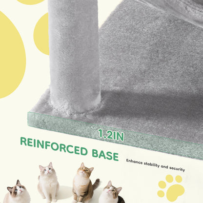 JHK 44In Cat Tree Tall Multi-Cat Climbing Tower for Pet Furniture Natural Sisal Scratching Posts Stable Pet House for Indoor Cat