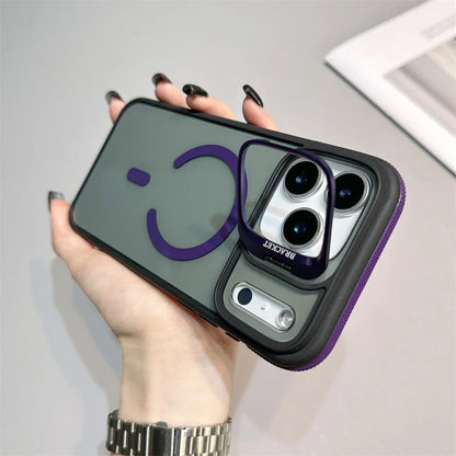 Luxury Matte Transparent Magsafe Kickstand Stand Phone Case For iPhone 17 Air 16 15 14 Plus 13 12 11 17 Pro Max Magnetic Cover