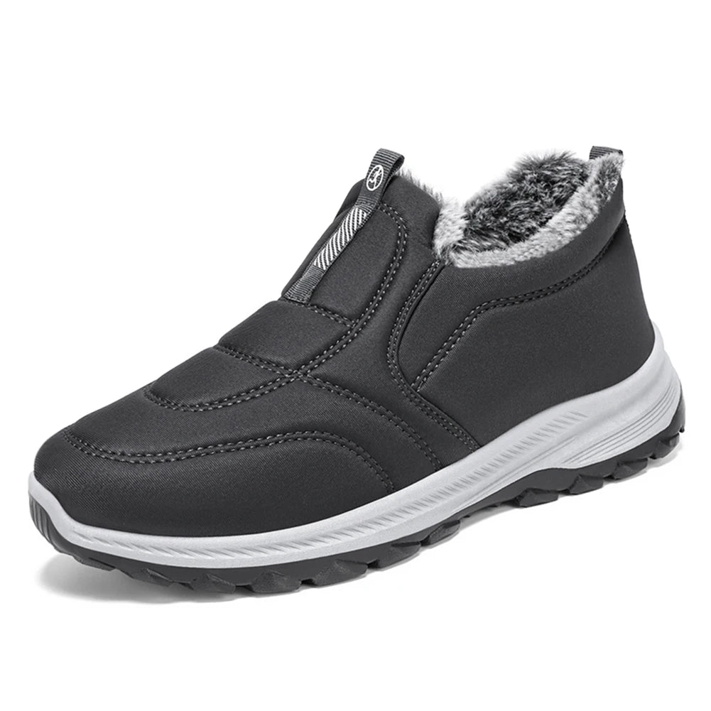Warm Walking Shoes Lightweight Thermal Ankle Boots Non-slip Slip On Sneakers Winter Thick Fur Shoes for Travel Hiking
