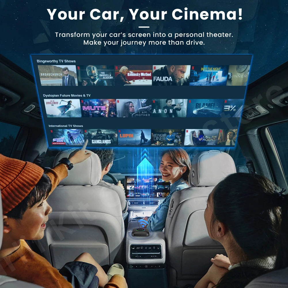 Carlinkit Android 13 Tv Box LED 8+128GB CarPlay Wireless Android Auto Wireless Adapter Support Youtube Netfilx IPTV Spotify GPS