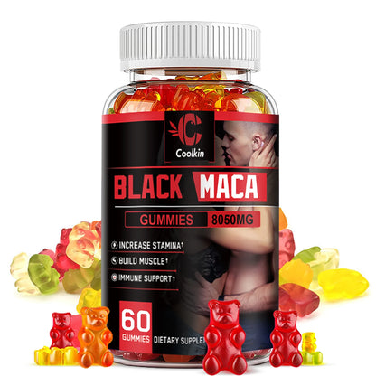 Black Maca Gummies - Performance and Mood Supplement, Supports Natural Health, Muscle Growth, Energy - 60 Gummies