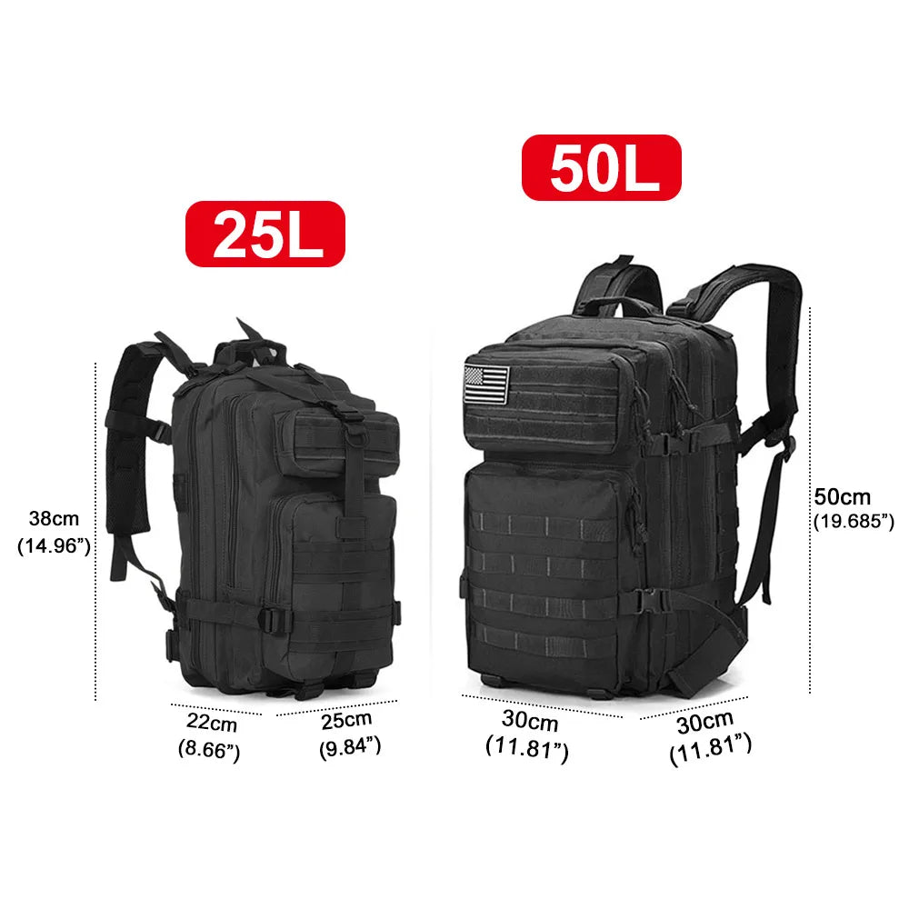 45L/25L /32LTactical Backpack Men's Travel Large Capacity Rucksacks Men Waterproof Outdoor Sports Multi-functional Bags