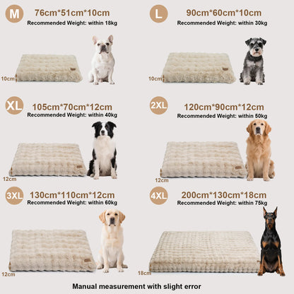 Fluffy Dog Crate Bed for Extra Large Dogs, Plush Faux Fur Crate Pad, Calming Anti Anxiety Dog Bed, Washable Soft Warm Crate