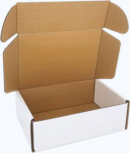 50pcs Corrugated Paper Gift Boxes, 6x4x2 Inch Sturdy Cardboard Packaging,White Small Shipping Boxes for Crafting Gift Mailing