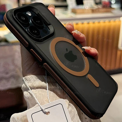 New Bicolor Matte Frosted Magnetic Phone Case For iPhone 17 16 15 14 Plus Pro Max Translucent Shockproof Hard Cover