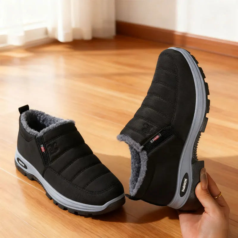 Woman's Waterproof Winter Boots Outdoor Warm Casual Cotton Ankle Boots with Chunky Sole Anti-Slip Wear-Resistant Unisex Shoes