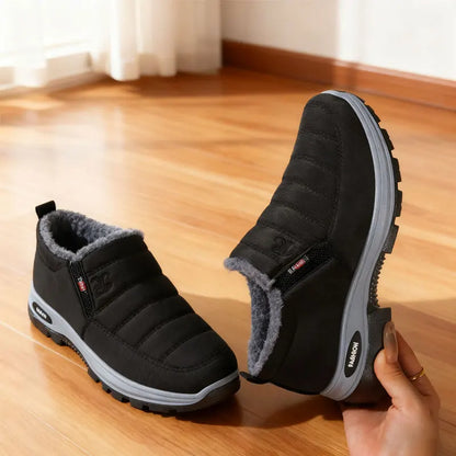 Woman's Waterproof Winter Boots Outdoor Warm Casual Cotton Ankle Boots with Chunky Sole Anti-Slip Wear-Resistant Unisex Shoes