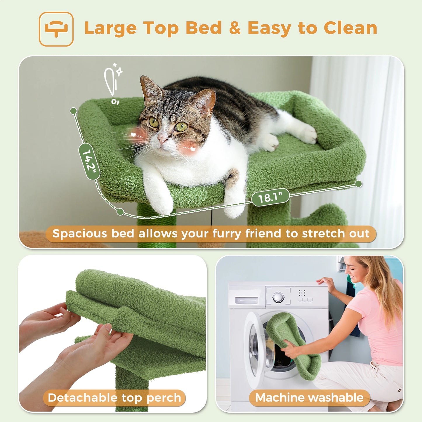 90cm Cat Tree with Scratching Post, Dangling Bell Ball,Spacious Top Bed,Cozy Hammock,Private Cat Condo Suitble for Indoor Cats