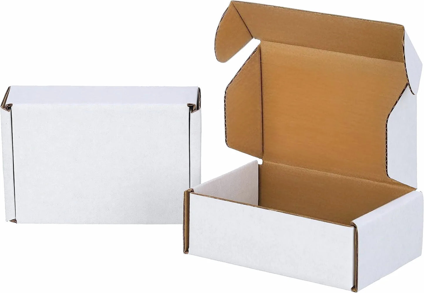 50pcs Corrugated Paper Gift Boxes, 6x4x2 Inch Sturdy Cardboard Packaging,White Small Shipping Boxes for Crafting Gift Mailing
