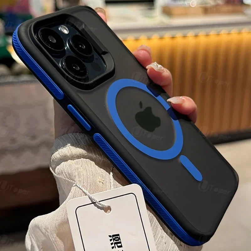 New Bicolor Matte Frosted Magnetic Phone Case For iPhone 17 16 15 14 Plus Pro Max Translucent Shockproof Hard Cover