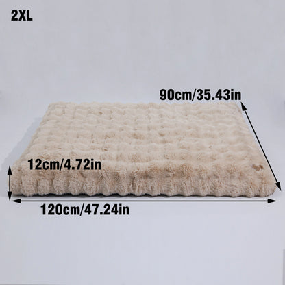 Fluffy Dog Crate Bed for Extra Large Dogs, Plush Faux Fur Crate Pad, Calming Anti Anxiety Dog Bed, Washable Soft Warm Crate