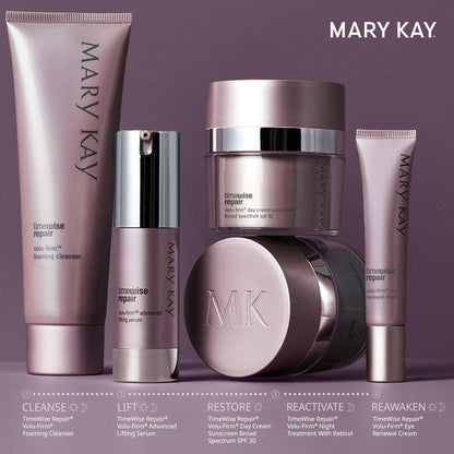 TimeWise Repair® Volu-Firm® Fragrance-Free Cruelty-Free Skincare Set - Gentle Foaming Cleanser, Skin Repair Serum, Eye Brightening Cream, Day Cream, None Animal Testing Formula