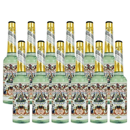 Unisex Traditional Florida Water Cologne Multi-Pack - 12 x 7.5 oz (221 mL) Colored Bottles, Alcohol-Containing, 24 Months Shelf Life, Spiritual Cleansing, Aromatherapy, Refreshing, Adult-Targeted Fragrance